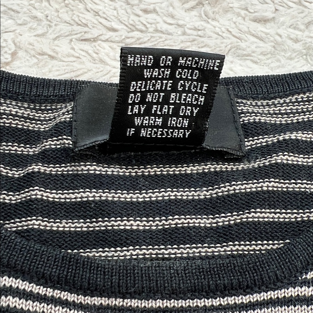City Silk Striped 70% Silk 30% Cotton Knit Top in Black & Tan, Size Large, EUC - Picture 14 of 16